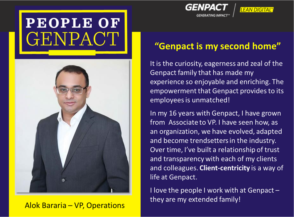Genpact_Careers's tweet photo. Alok Bararia (@BarariaAlok) – VP, Operations shares his inspiring #GenpactStory filled with enriching experiences. #BringBackCurious https://t.co/7VpC26Syoi