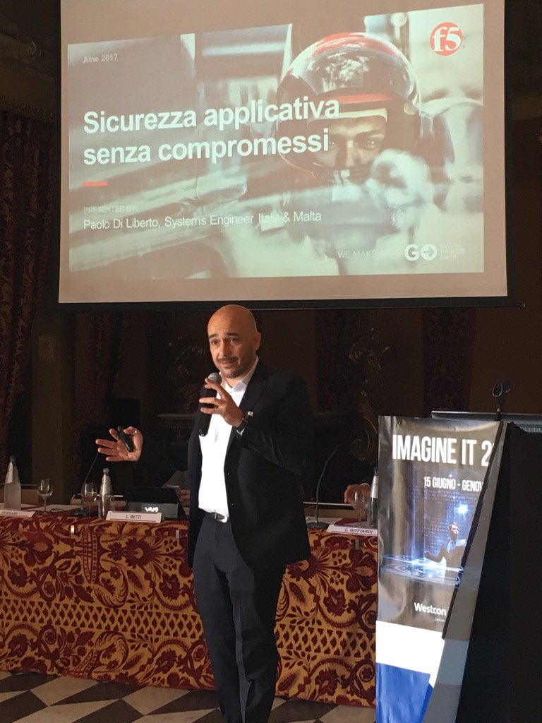 paolocamuccini's tweet photo. It's all about how to secure the apps @dLibe76 #Security #imagineIT2017 https://t.co/aGMNouJUtx