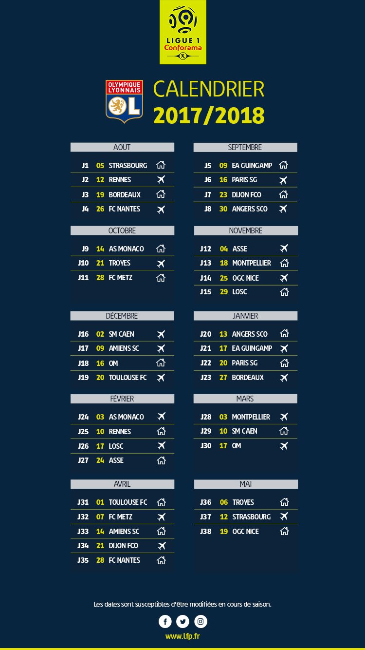 Calendrier Match Ol 2023 Ligue 1 Uber Eats On Twitter: "@Ol 🗓 Pour Vous En Exclu Le Calendrier  2017/2018 De L'ol ! 😉 Https://T.co/Hjda6Dfxyg" / Twitter
