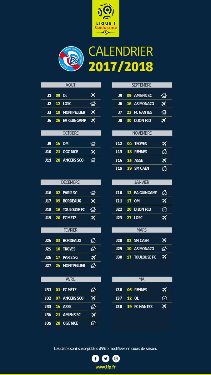 The 17/18 Ligue 1 Conforama Fixtures : r/soccer