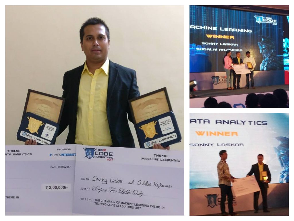 MicrolandLtd's tweet photo. We are extremely delighted to share that @sonnylaskar has won India's largest #Hackathon "Code Gladiators" in two different categories! https://t.co/C6hLzerfK9