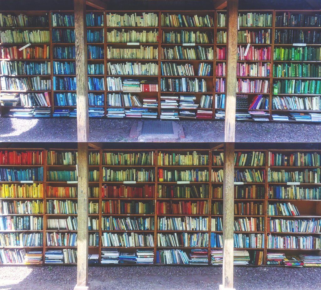 bwadesign's tweet photo. Someone has broken out the colour swatches at the castle honesty bookshop @haycastle @pantone #haylife #colourcodingislife https://t.co/pLvHf5XOr0