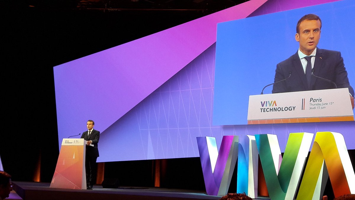 agorize's tweet photo. Emmanuel Macron à #VivaTech2017 : "Nous devons accélérer la collaboration entre #startups et grands groupes" #OpenInno 🚀👊 https://t.co/I79cWXeg62