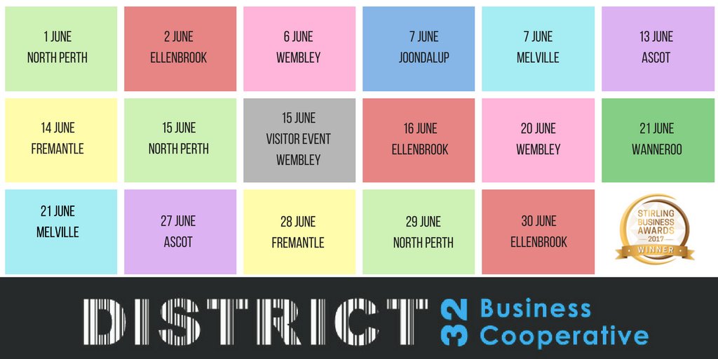 D32Australia's tweet photo. Looking for a friendly networking group to help grow your business?
#D32Events #PerthNetworking #BusinessNetworking #Perth #District32 https://t.co/aLAWT2hZbT