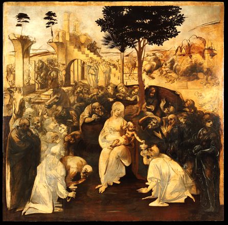 In occasione del restauro dell’ #AdorazionedeiMagi di #Leonardo,è esposta l'omonima pala di #FilippinoLippi,commissionata nel 1496.