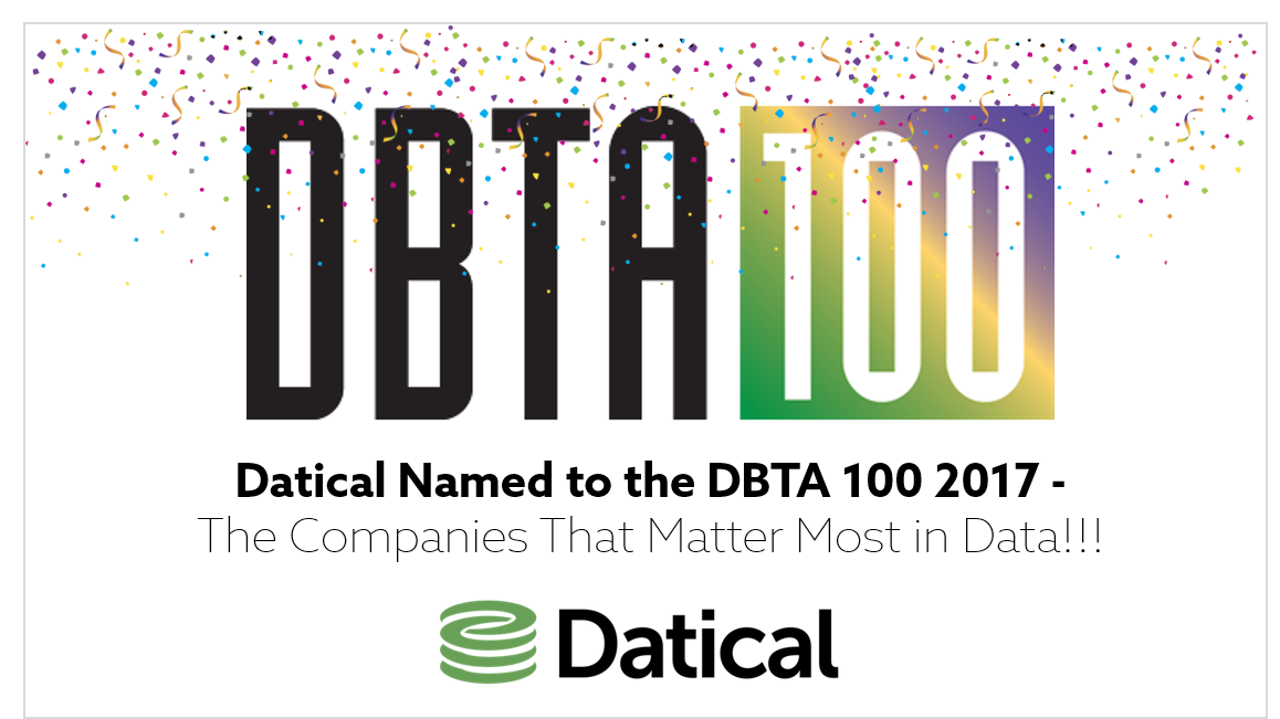 Datical is honored to be named to DBTA 100 2017 - The Companies That Matter Most in #Data! ow.ly/1gZ730cCxEh