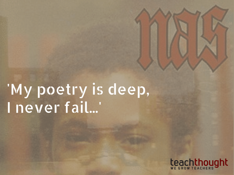 TeachThought's tweet photo. Nas Breaks Down Hip-Hop Classic 'It Ain't Hard To Tell' With Harvard Poetry Professor  https://t.co/WBtY2w8zLC https://t.co/JDxYY9lNCR