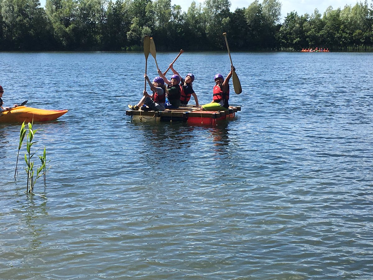 JBResidential's tweet photo. Expert raft builders now - not one of the rafts sank! And a little bit of swimming to round off the day 🏊🚣‍♀️ https://t.co/i7OdxRR48e