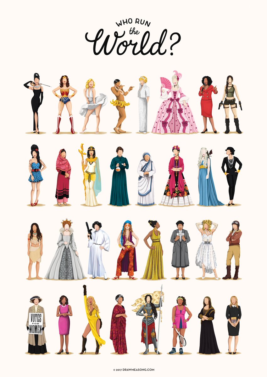 drawmeasong's tweet photo. *Who Run the World / The Future is Female* 
New print out now on https://t.co/fw5DGmuGwX ! 
Who's your favorite #girlboss? 💛 https://t.co/QLZ8cL0kjt