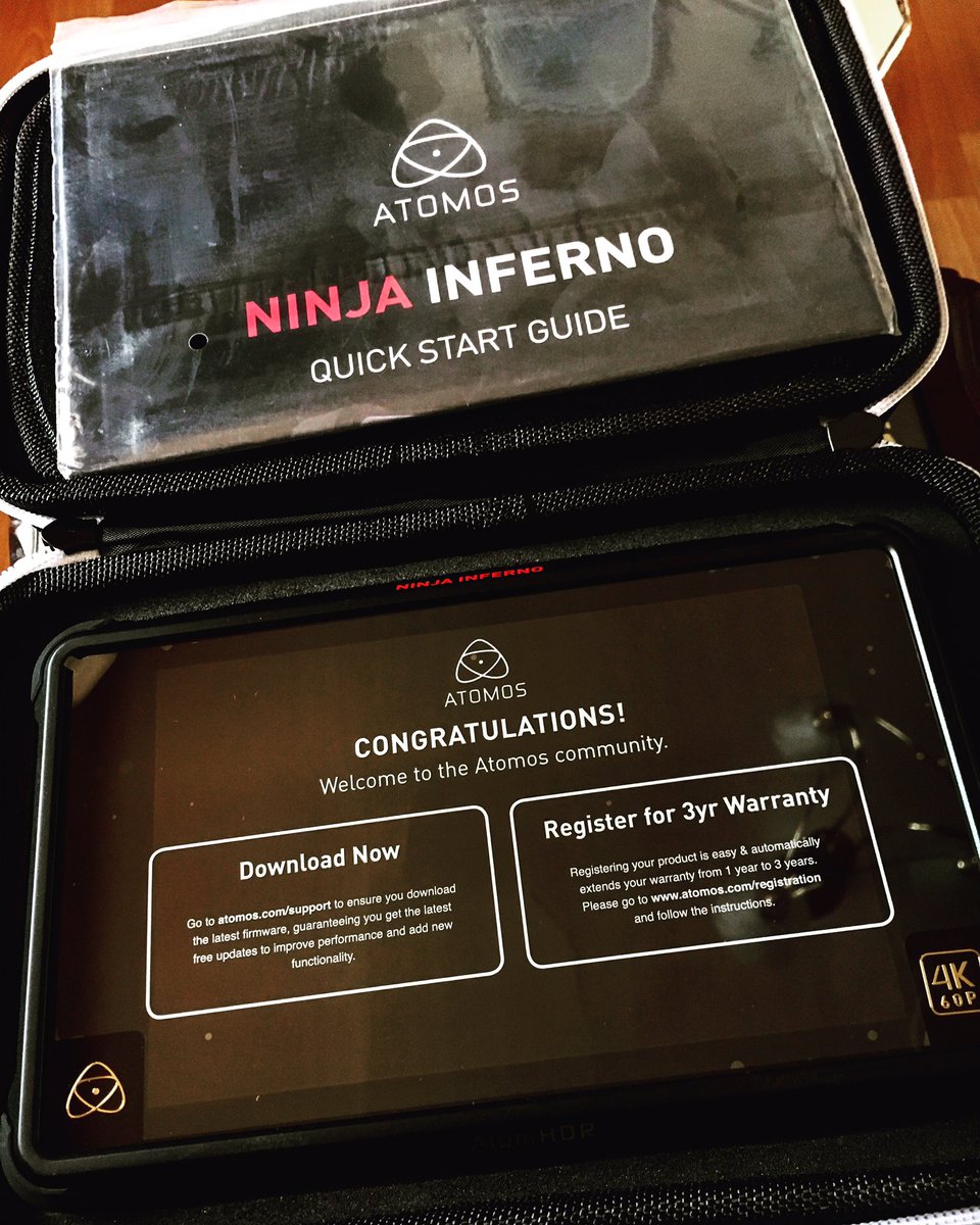 Anthony_Downes's tweet photo. Ninja arrived! Time to take things up a notch! #ninjainferno #Atomos #4K60p #4Kprores #filmmaking #GH5 @Atomos_News #ninja #inferno https://t.co/ZTnxRm7jOx