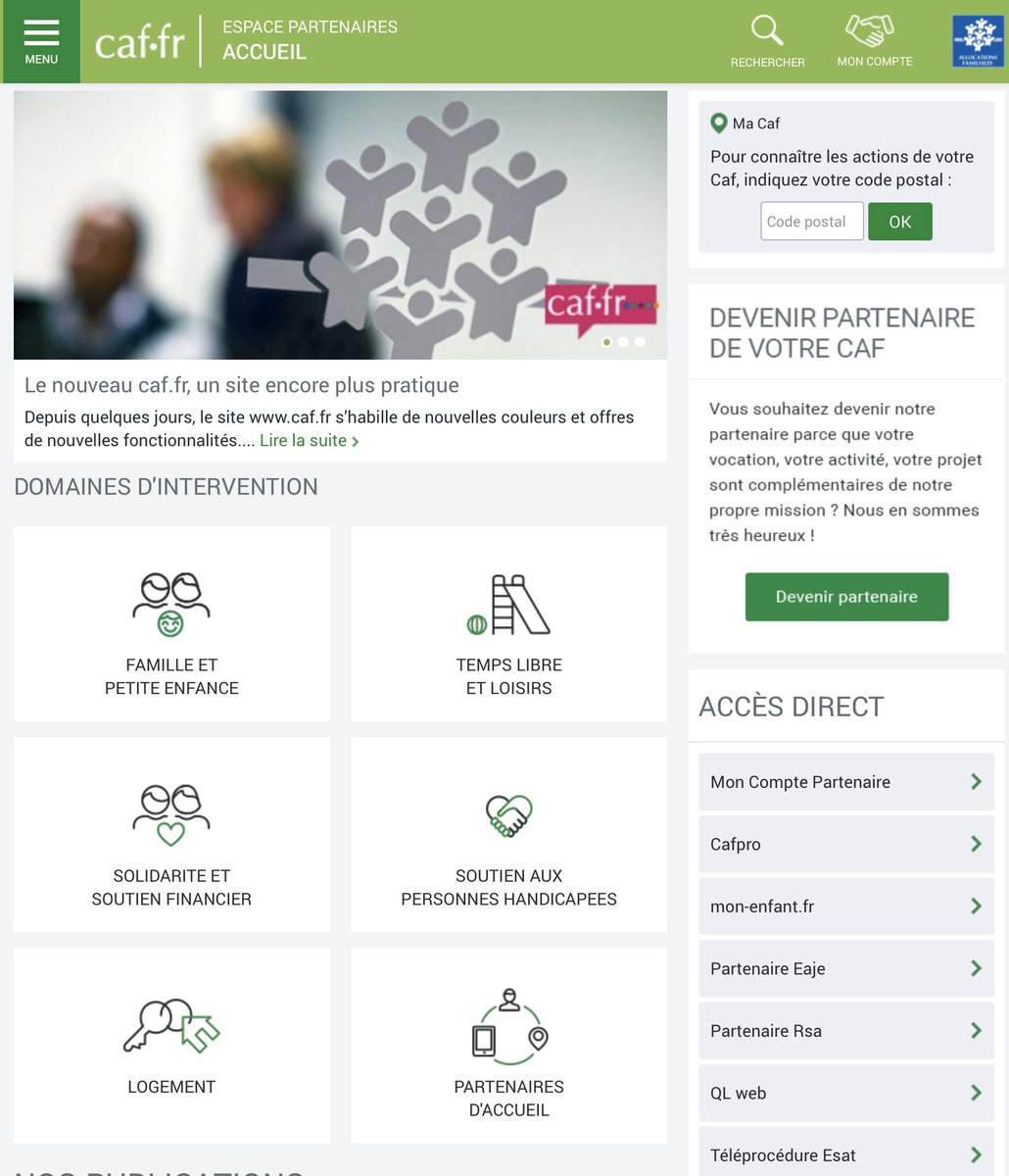 CafduNord's tweet photo. Accueil #partenaire -> Accès direct à votre espace partenaire #eaje #rsa #esat #cafpro #QLweb https://t.co/BbDvDR2mYw partout #mobile https://t.co/pkDABsylj9