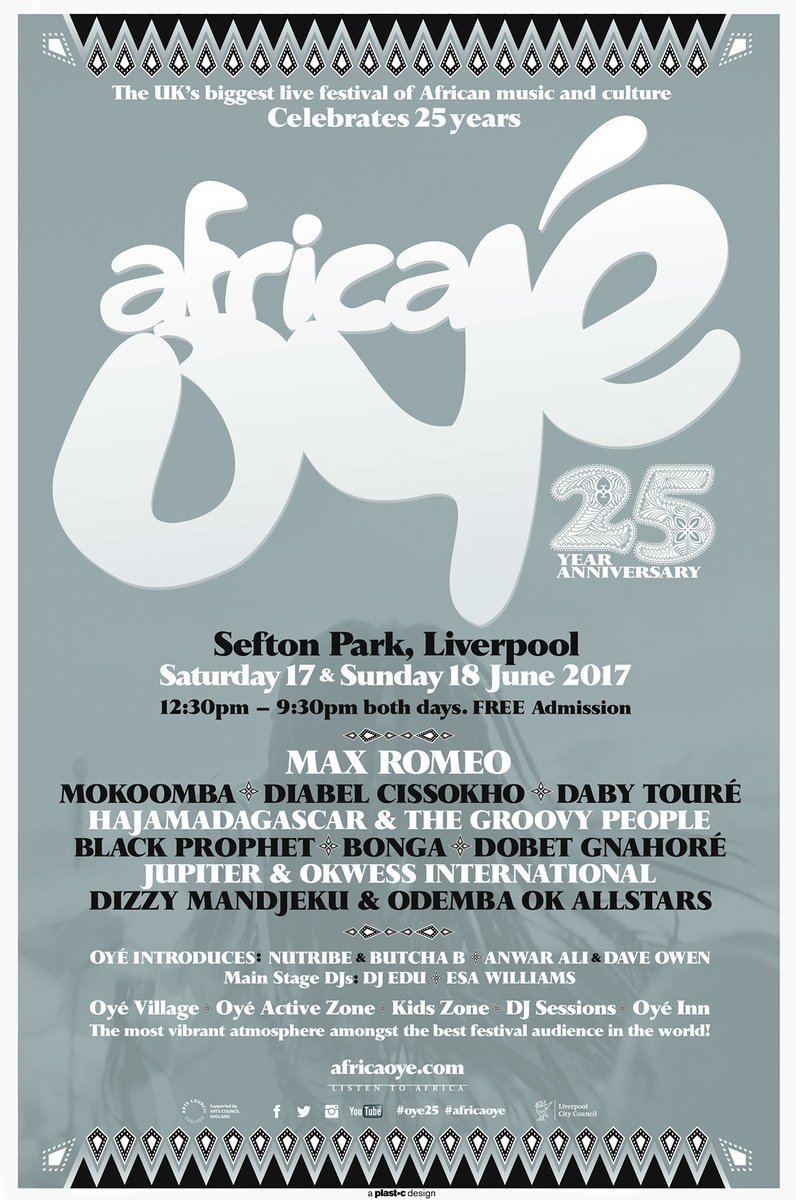 Africa Oyé 25th Anniversary festival takes over Sefton Park this weekend ow.ly/t7Io30cA9Pf <a href="/artinliverpool/">Art In Liverpool</a> #Oye25 #Liverpool