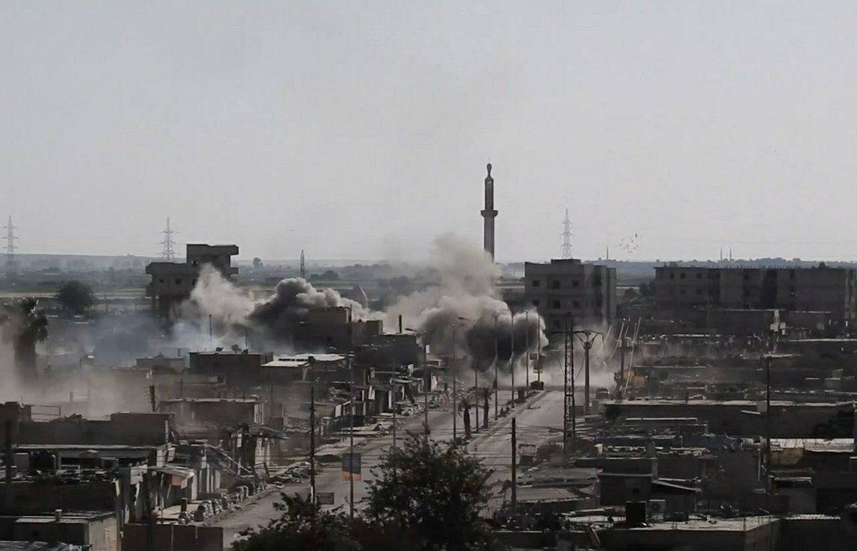 Images show the coalition attacks on the city of Raqqa 
This bombardment is targeting civilians and no others