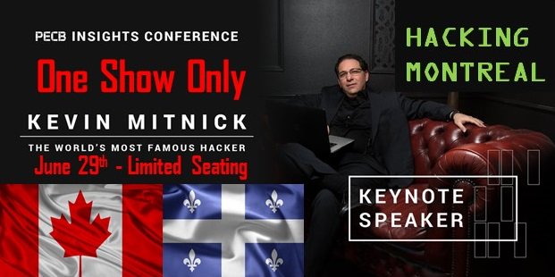 kevinmitnick's tweet photo. Hacking LIVE in #Montreal #Canada. Think I should build a firewall &amp; make @JustinTrudeau pay for it? Hmmm @PECB Reg:https://t.co/6VfHYzib6t https://t.co/pN4Xt3DvlJ