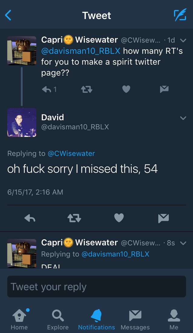 Juicebox On Twitter You Heard The Man 54 Rt S For Him To Make A Spirit Roblox Twitter Page Let S Do This Davisman10 Rblx