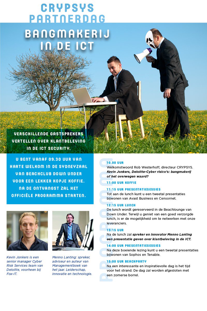 crypsys.nl/kalender/partn…
Agenda en programma overzicht - CRYPSYS Partnerdag 4 juli 2017
