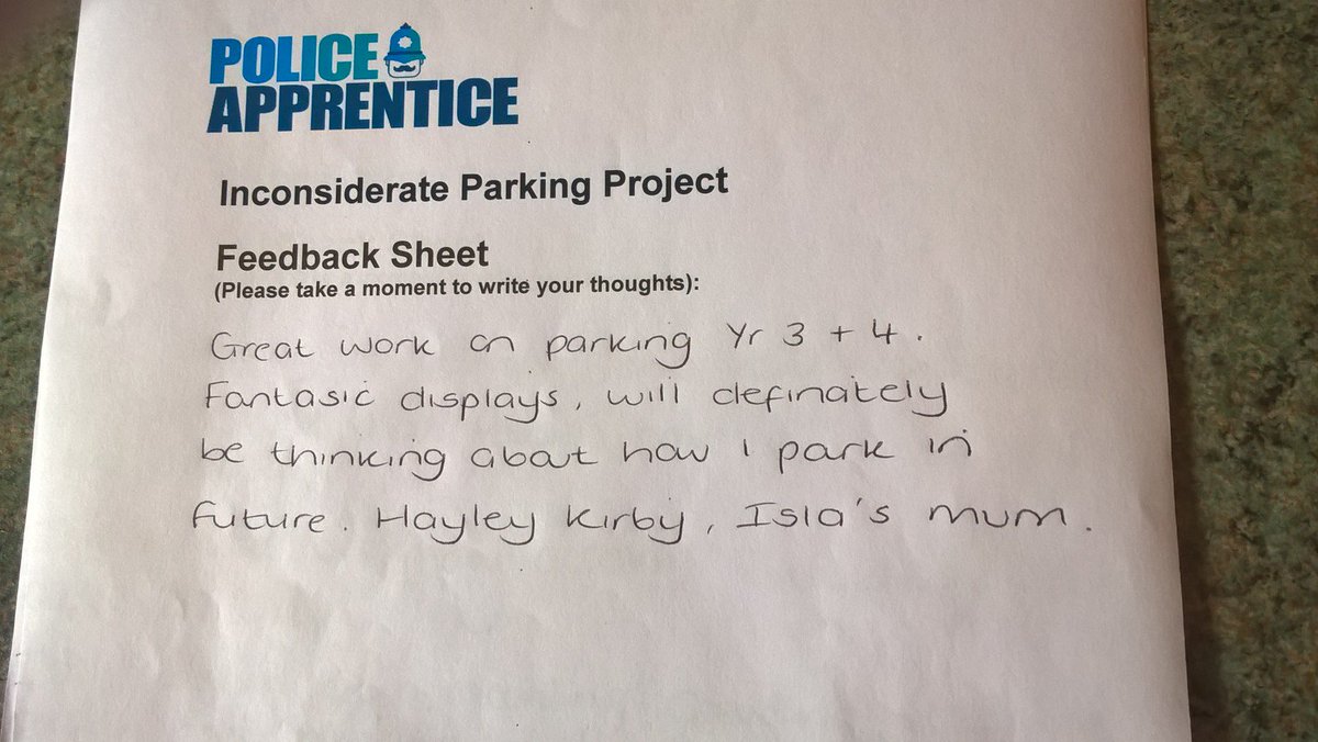 SchoolParkSafe's tweet photo. Fantastic feedback for #policeapprentice #schoolparksafe scheme @StJohnsWaltham @MyJourneyHants @dailyecho @WinchesterCops @portsmouthnews https://t.co/02g6VuuzNv