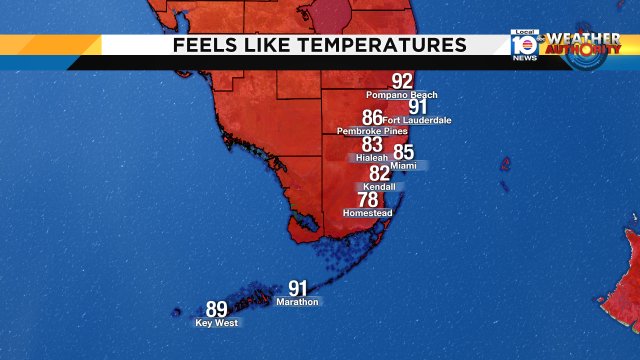 Checkout these "Feels Like" temps get ready for another warm and humid day! https://t.co/woyf70UJpl