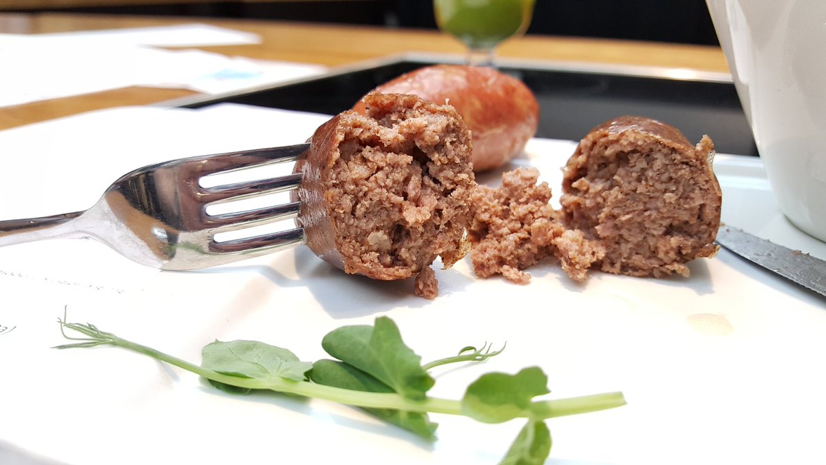 juhani_sibakov's tweet photo. Sausage with meat substituted with a cricket powder @scenoprot  tasting session https://t.co/TehKWqK0qR