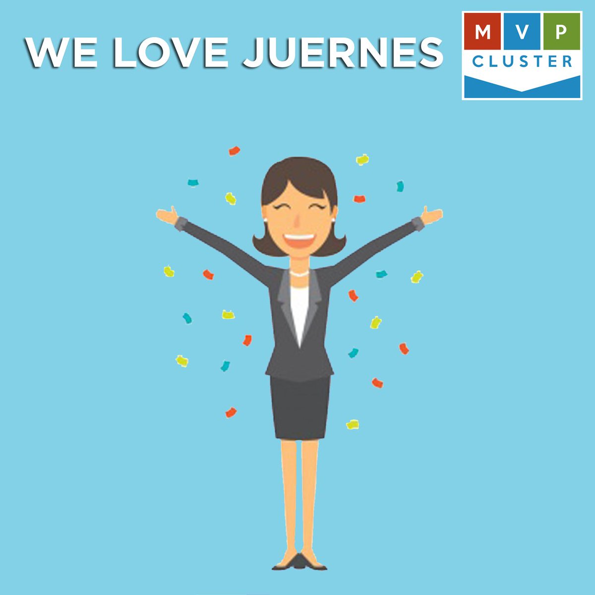 mvpcluster's tweet photo. En MVP Cluster we love Juernes ¡Que tengáis un feliz día! #Felizjueves #AndaYaEsJuernes #mvpcluster https://t.co/jtgbu9rlK6 https://t.co/uDQGNapLAb
