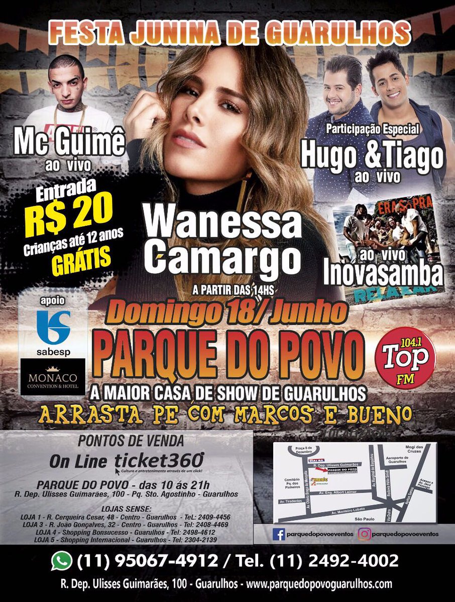 eternamentewfc's tweet photo. #WanessaCamargo
#FestaJunina #Guarulhos #SP
#ParqueDoPovo #Sertanejo #PopNejo #Cantora #Brasil https://t.co/keyHuLOEDK