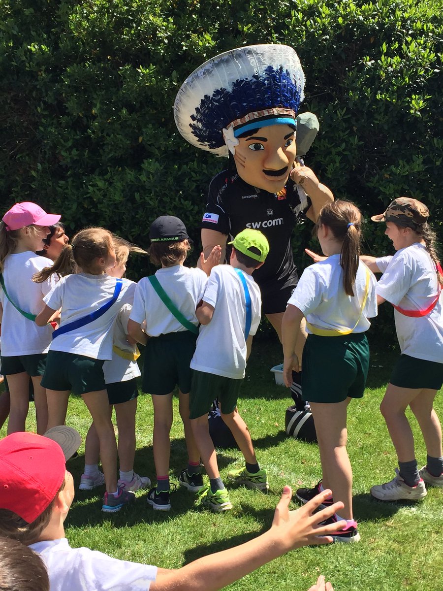 MinisAcademy's tweet photo. Look who dropped in on West Hill Primary's sports day today! Great to see you @BigChiefExeter Nice running big guy! https://t.co/UC8mZ3OpRK