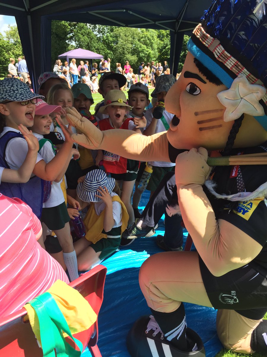 MinisAcademy's tweet photo. Look who dropped in on West Hill Primary's sports day today! Great to see you @BigChiefExeter Nice running big guy! https://t.co/UC8mZ3OpRK