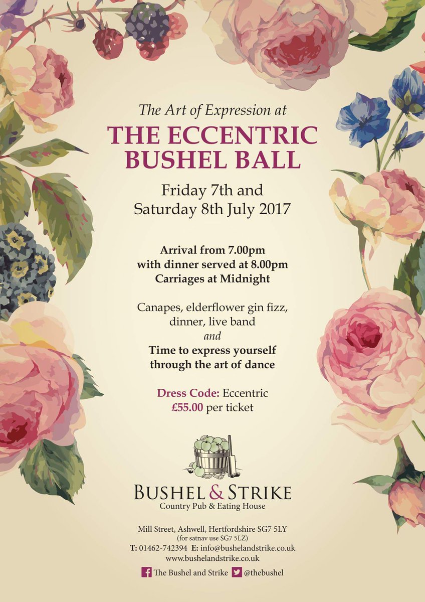 TheBushel's tweet photo. It's that time of year again.... The Bushel Ball (Dinner and Dance!) Friday 7th and Saturday 8th July. Tickets are still available! https://t.co/BG0LDaVeuW