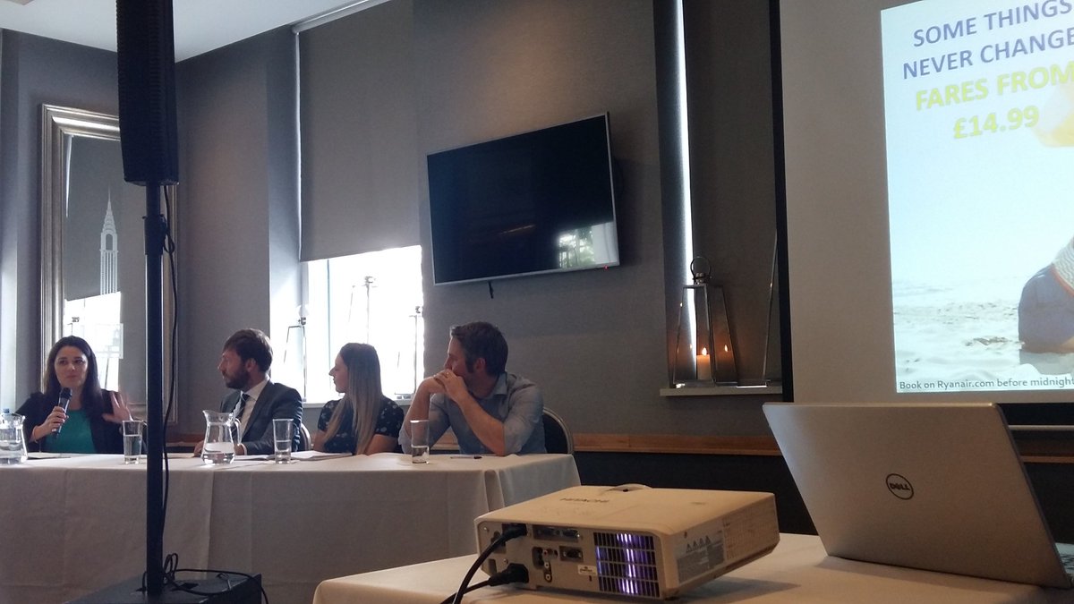 AikenPR's tweet photo. Our very own @AoifeCaitriona takes to the panel on Managing Reputation in the Digital Age following a great talk from @Ryanair #PRCANI https://t.co/E6luKMkftz