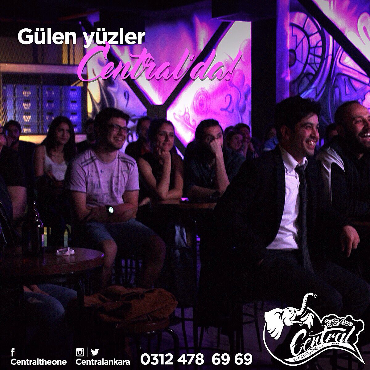 CentralAnkara's tweet photo. Akşamlarınıza keyif katmak bizden, gülmek sizden... #centralankara #ankara #100yil #pub #lounge #dine #eğlence #fun #alternatifyaşamalanı https://t.co/kDgqILxqOz