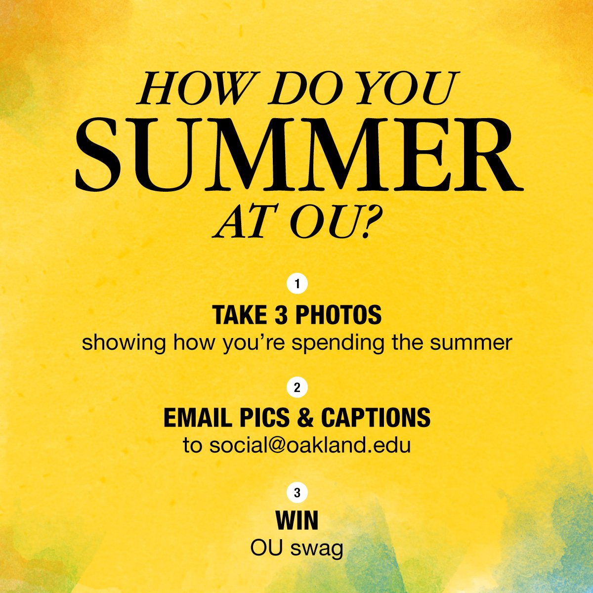 oaklandu's tweet photo. How do you do summer at OU? Send us pics to win OU swag and be featured on OU's Instagram #ThisIsOU #OUFamous π βοΈhttps://t.co/wysgYweIOv https://t.co/VmF58npXqo