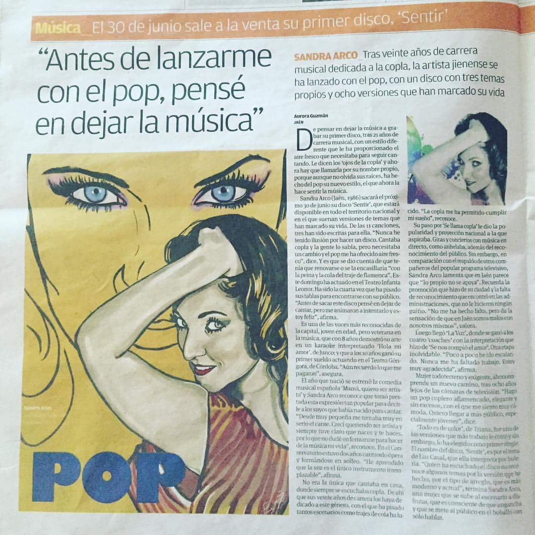 groupoceanmusic's tweet photo. Gracias a @VivaJaen por este artículo de nuestra artista @SandraaLaVoz con motivo de la presentación de SENTIR primer disco en solitario https://t.co/7xlwhPynAO
