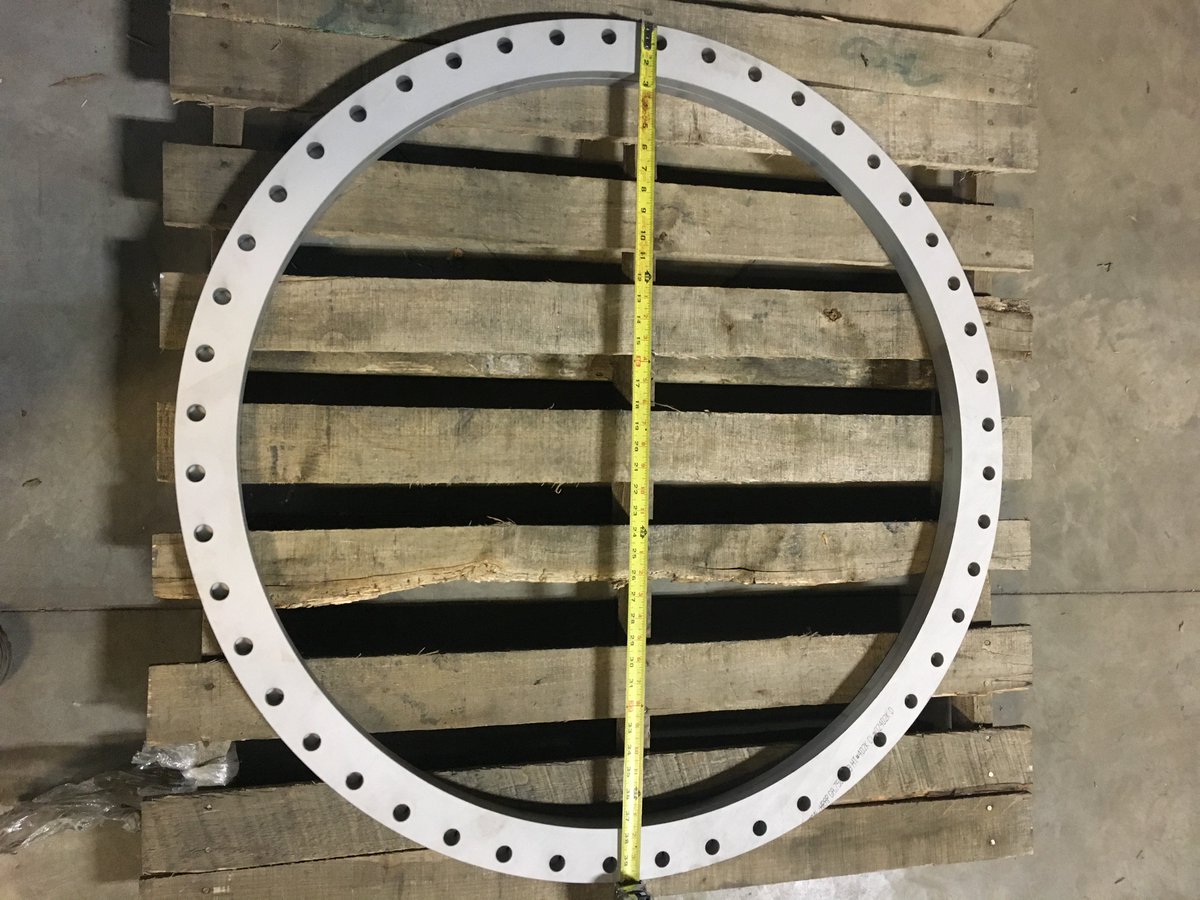 Aerojetmn's tweet photo. 304L Stainless steel Flanges cut by @Aerojetmn 
@waterjetcutting @WARDJet @Hypertherm https://t.co/ybCJA7f6br