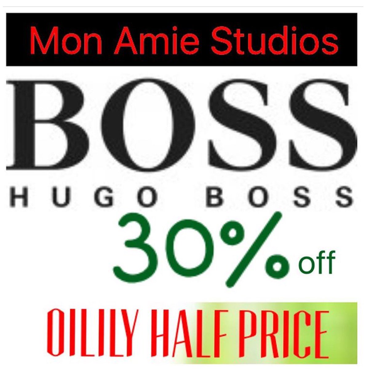 monamiestudios1's tweet photo. 30% off Hugo boss and half price oilily!! https://t.co/ehos3hRu0v