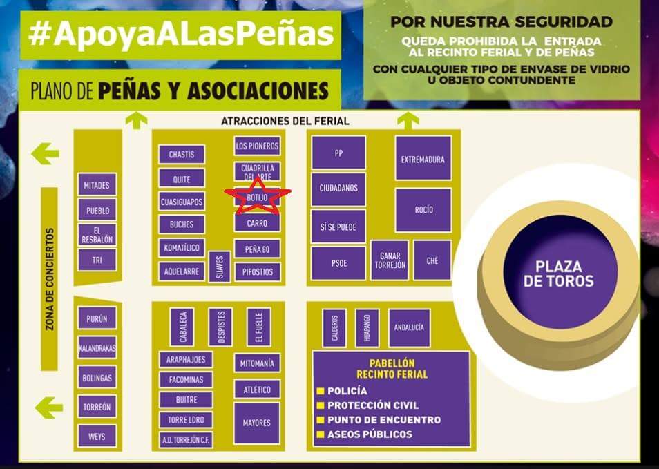 P_ElBotijo's tweet photo. #ApoyaALasPeñas y vente a la estrella * #FDT2017 @FiestasTorrejon #FeriaDeDia #FiestadeNoche con @RAULCOREA @FJRAMOSVKR https://t.co/Ek32vn4rtH