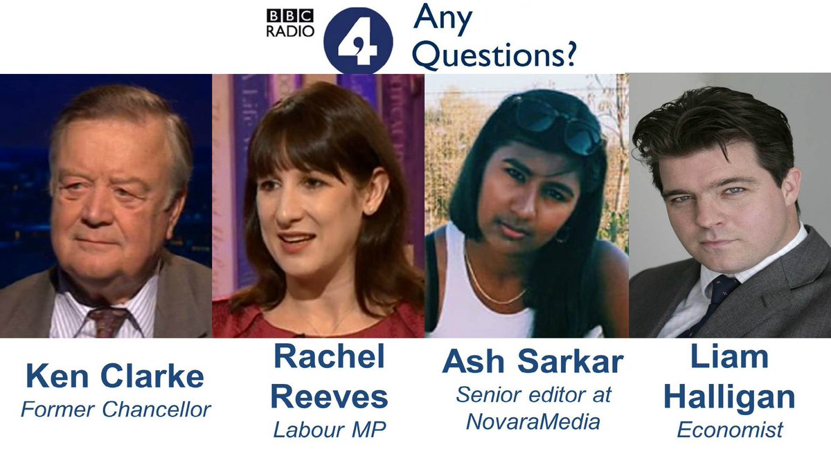 .<a href="/dimbleby_jd/">Jonathan Dimbleby</a> is bound for Beyton, Suffolk, Fri 8pm <a href="/bbcradio4/">BBC Radio 4</a> with…
Ken Clarke MP, <a href="/RachelReevesMP/">Rachel Reeves</a>, <a href="/AyoCaesar/">Ash Sarkar</a> &amp; <a href="/LiamHalligan/">Liam Halligan</a>
#bbcaq