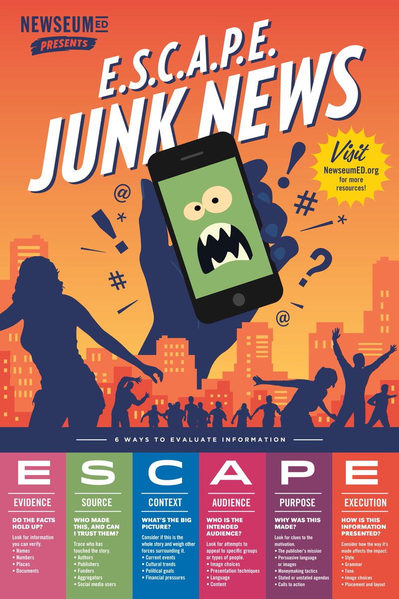 newseum escape junk news poster and link to source page