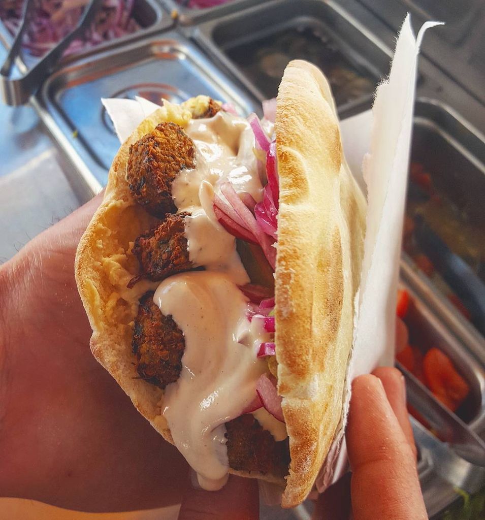 PortlandFLF's tweet photo. So psyched for Falafel Mafia's food truck to be ready for #PortlandFLF! Check out their Monster Falafel (they do gyros, too!) https://t.co/AepZTbvSlF