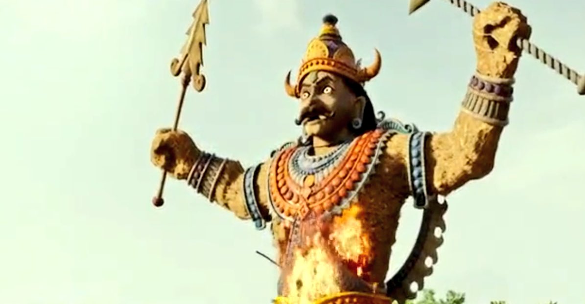 Two women walking with fire on their heads 26 years apart to end a raakshasa(demon)  #baahubaliparallels