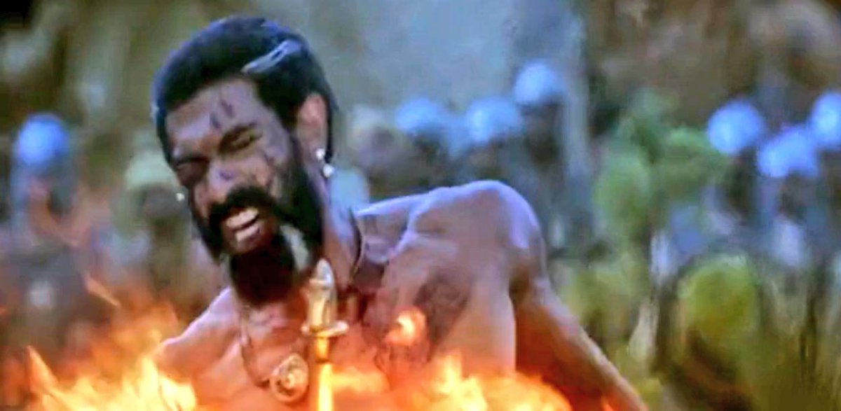 Two women walking with fire on their heads 26 years apart to end a raakshasa(demon)  #baahubaliparallels