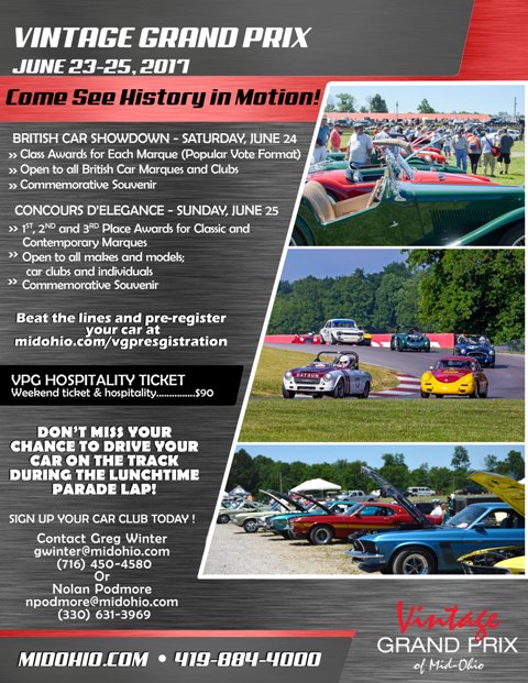 Mid_Ohio's tweet photo. Make sure YOU'RE on the track during Vintage Grand Prix- join the parade lap! Click here for details: https://t.co/3HmkuUEHHP https://t.co/Ucfzp2enQE