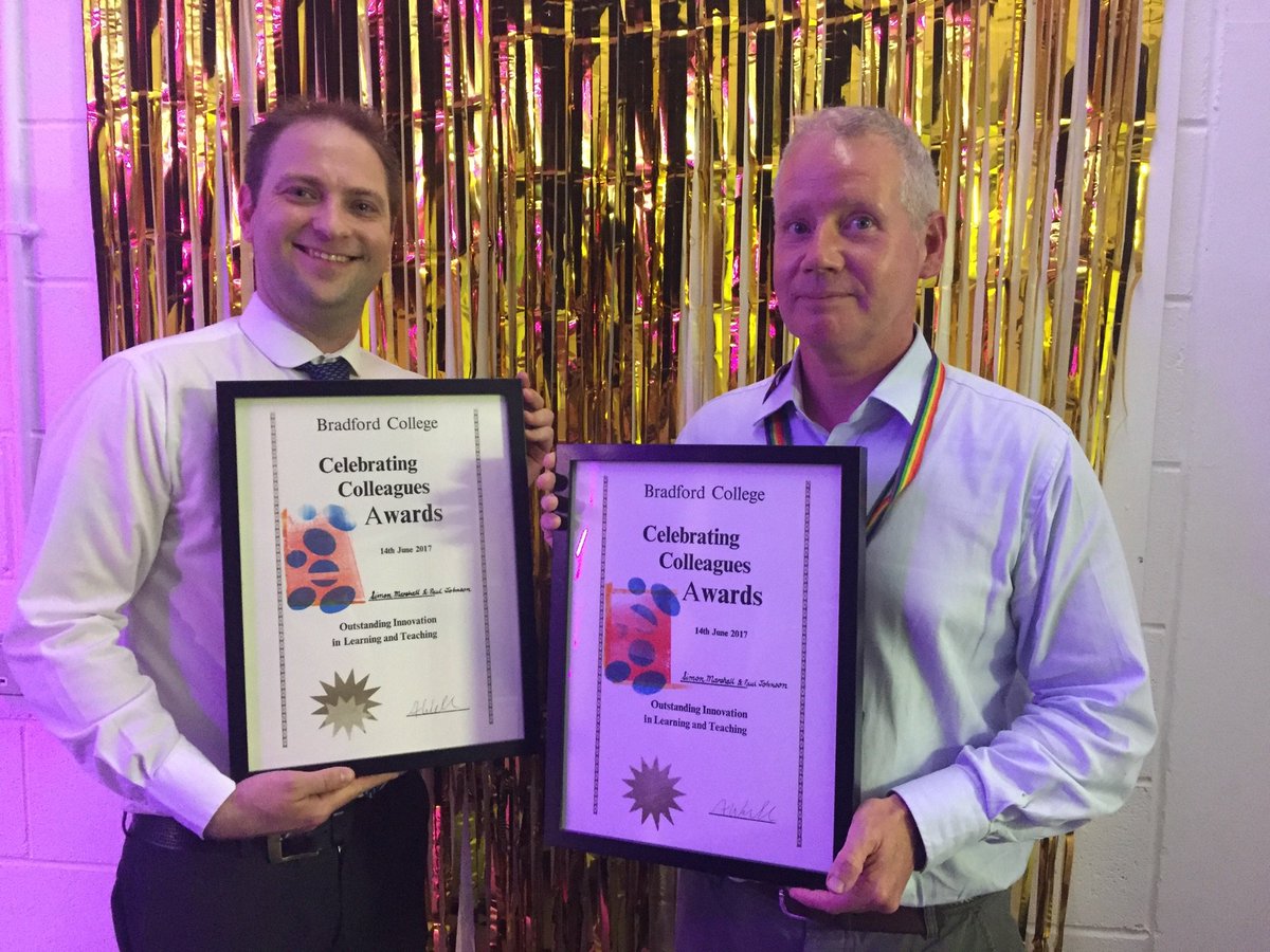 Happy to receive a Bradford College award for our chemistry lecturer and chef lecturer alliance!