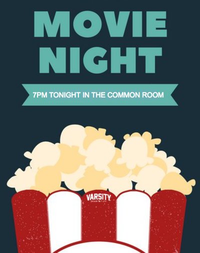 FoundrySimcoe's tweet image. MOVIE NIGHT! Free popcorn, chips and pop in the common room tonight 🍿