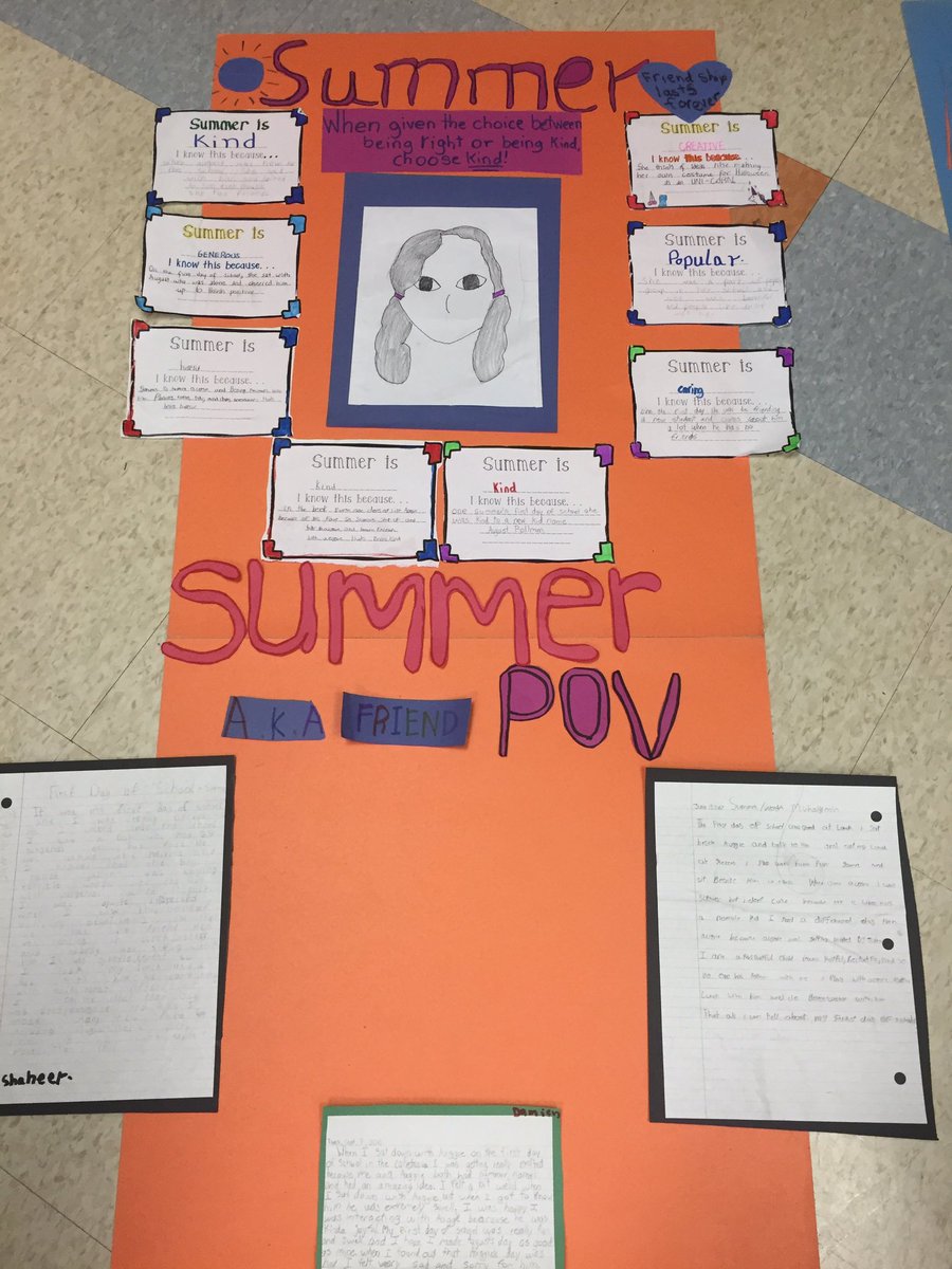 MsRicciuti's tweet photo. Grade 5's doing an amazing job on their group projects about our class novel "Wonder!" @HuntingtonRidg1 @PeelSchools https://t.co/NqBfc5OEzs