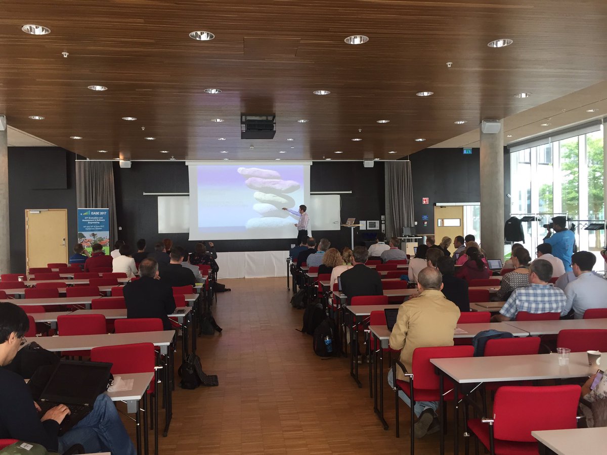 ease2017's tweet photo. Lars-Ola Damm from Ericsson is our second keynote speaker #ease2017 https://t.co/1rWUAPCL6l