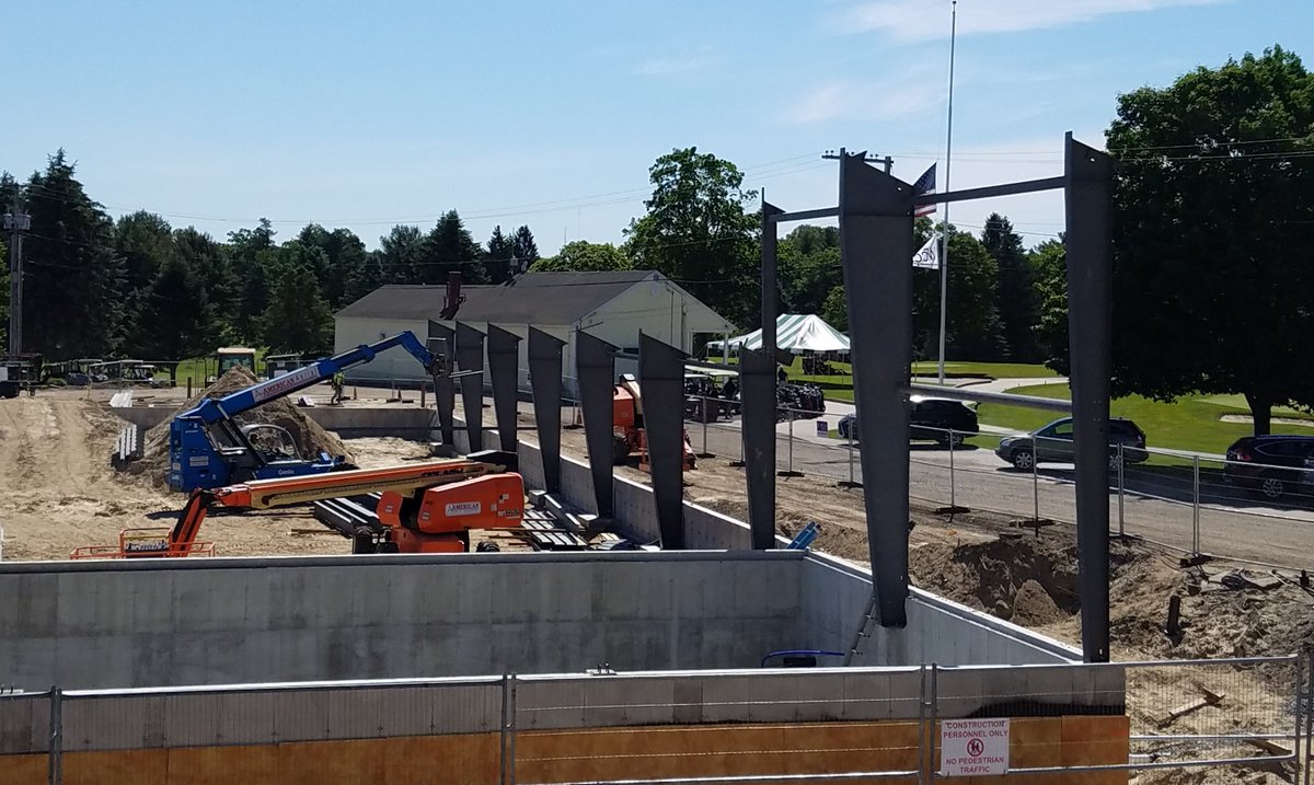 Paving should begin after more steel is up.  Perhaps next week?  Watch for details.