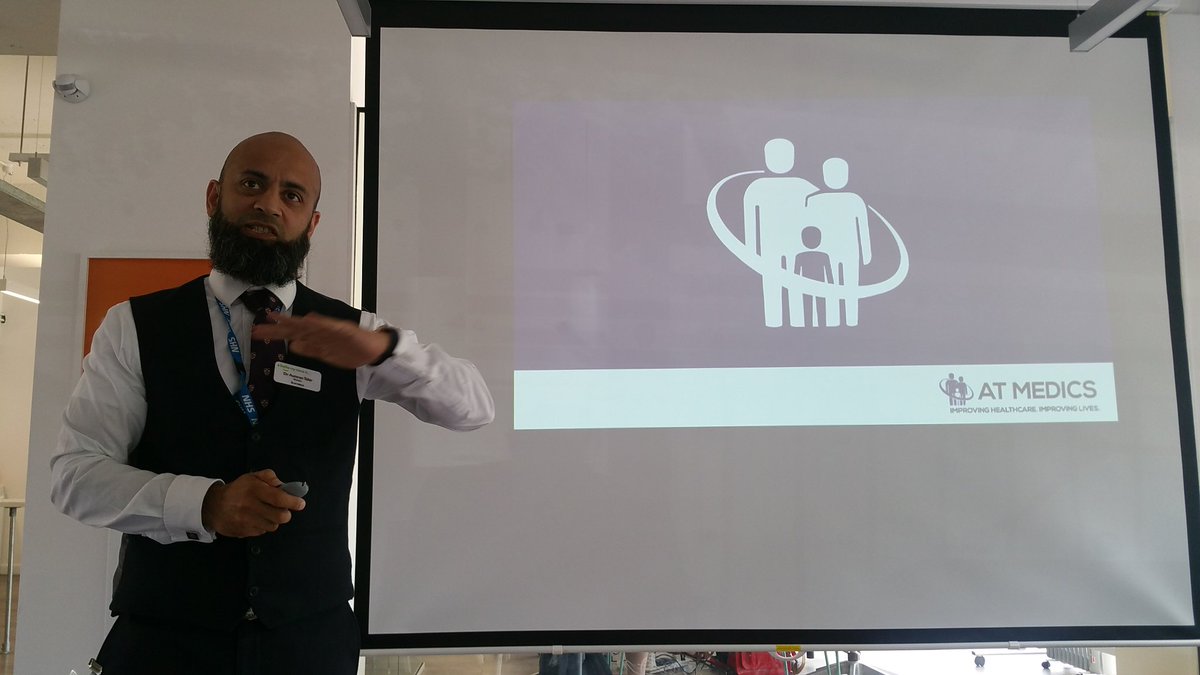 ATMedics's tweet photo. Dr @Aumran Tahir delivering #ATMedics innovations @DHealthLDN @HealthyLDN #EcoMeet at the Health Foundry https://t.co/nuO14ffoyO