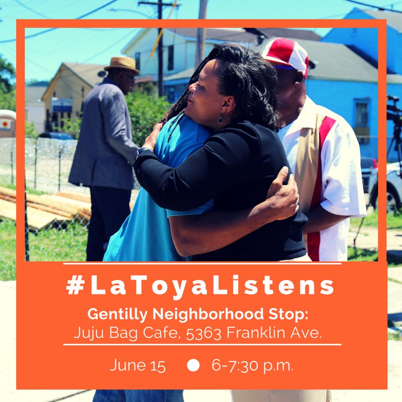 LaToyaForNOLA's tweet photo. Thank you for coming out, #LowerNinth, and for not holding back! You kept it real, and I heard you. See you at 6pm, Gentilly! #LaToyaListens https://t.co/K4FreUKa5T