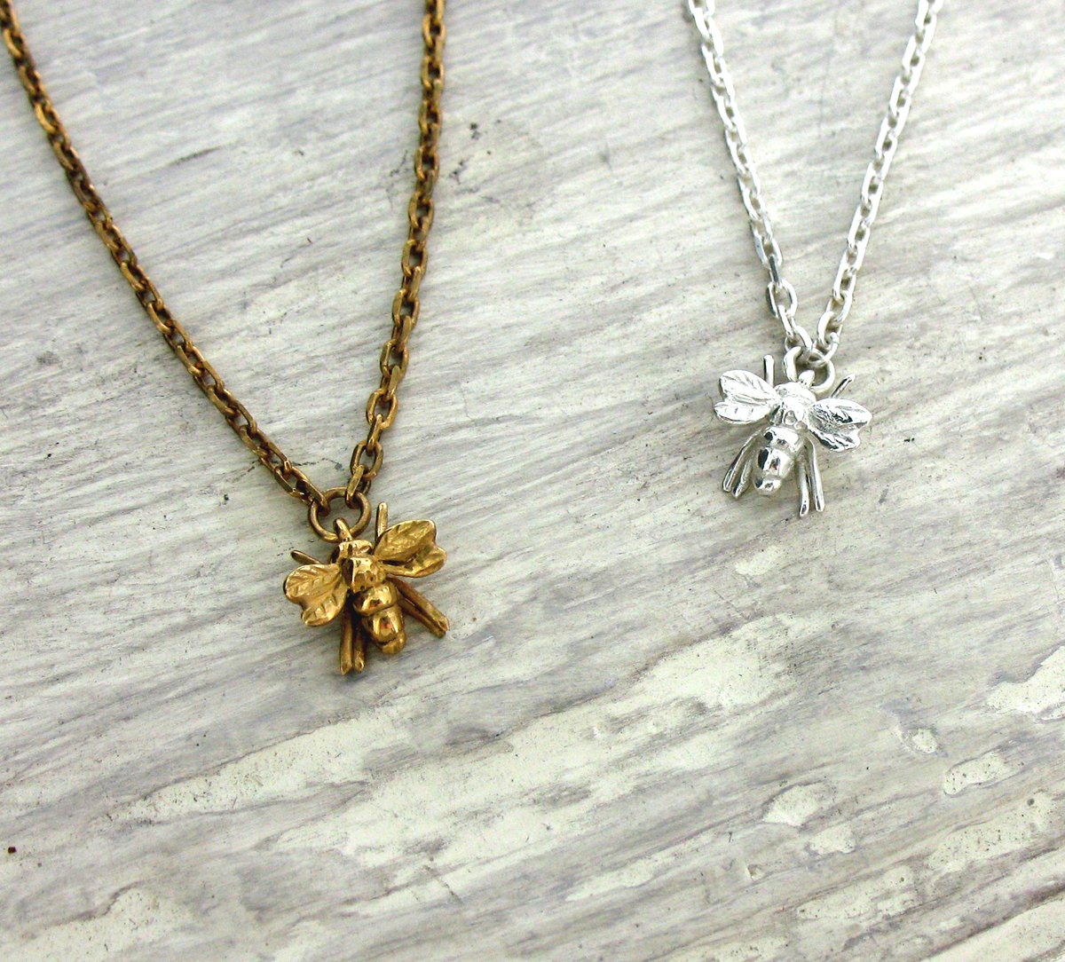 WillBJewellery's tweet photo. Charming and delicate silver or gold mini bee necklaces, perfect for summer! https://t.co/tBO52ZjUSt https://t.co/1SvmpFt4PY