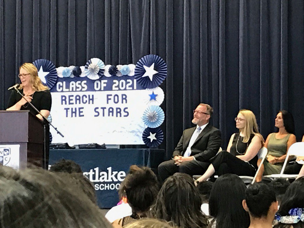 John_Eick's tweet photo. #WCSCelebrates our 8th Grade Promoting class of 2017 and graduating class of 2021. #honored to be on this stage. https://t.co/hbrshxzdvT